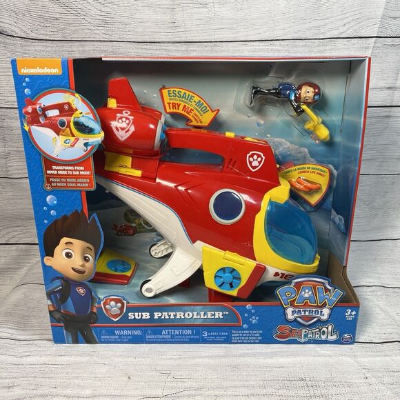 Paw Patrol Sub Patroller Transforming Vehicle With Lights Sounds and Launcher - Picture 1 of 5